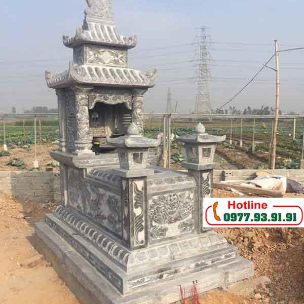 Mẫu mộ đá hai mái đao Ninh Bình 31
