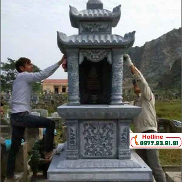 Mẫu mộ đá hai mái đao Ninh Bình 32
