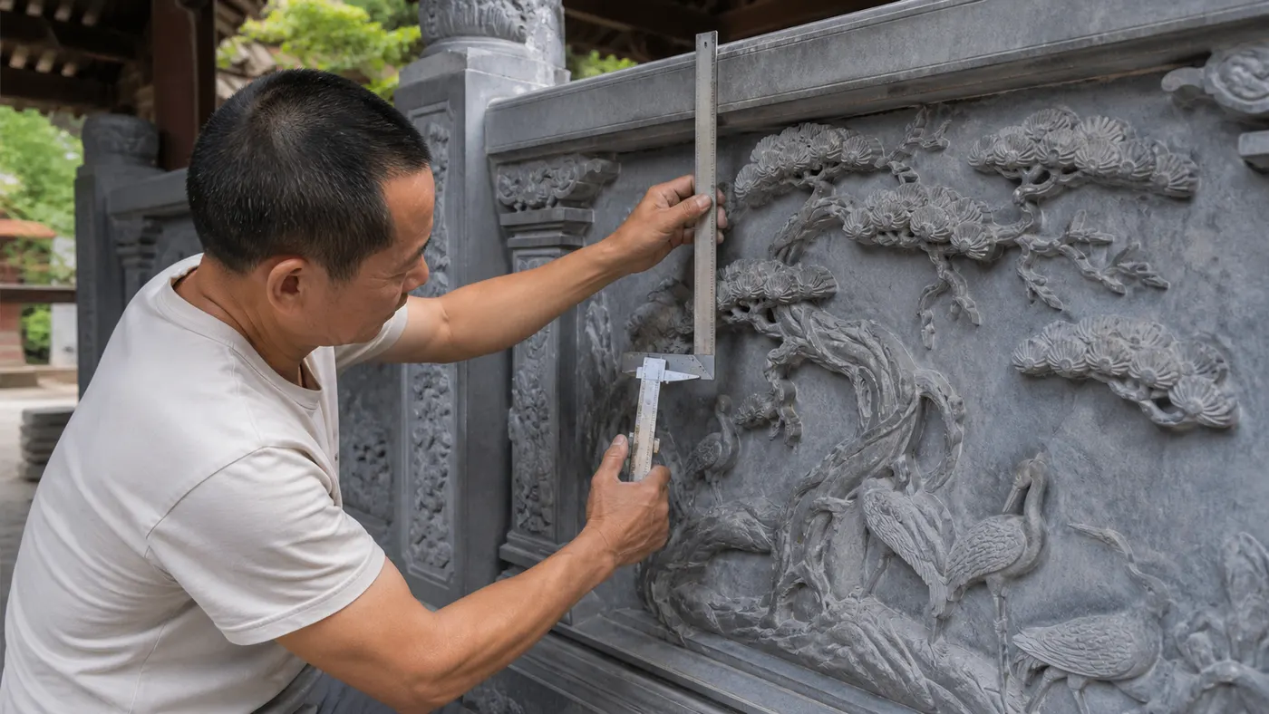 kiểm tra độ dày cuốn thư đá xanh
